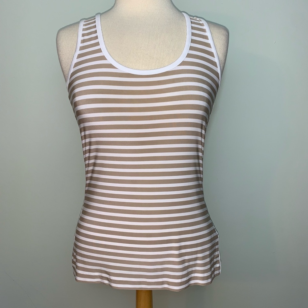 Limited white/tan striped tank